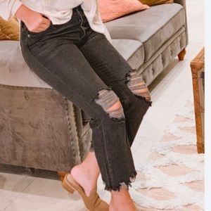 ⭐️NWT Free People distressed jeans black denim